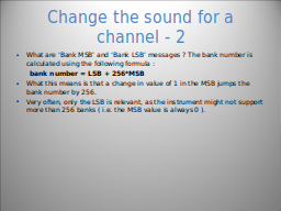 Change the sound for a channel - 2