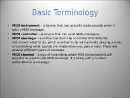 Basic Terminology