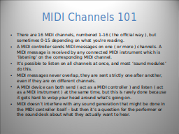 MIDI Channels 101
